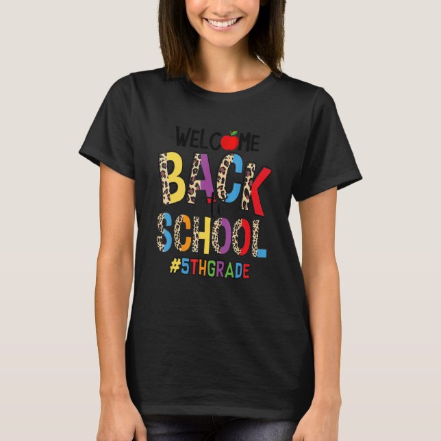 Willkommen zurück zur Schule 5. Klasse Lehrer Stud T-Shirt (Vorderseite)