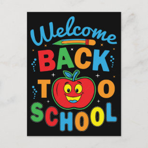 Willkommen zurück zur Schule Banner Grafikdesign Postkarte