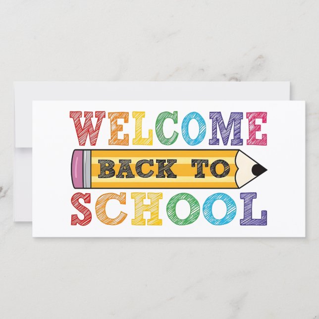 Willkommen zurück zur Schule - Bleistift-Illustrat (Vorderseite)