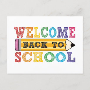 Willkommen zurück zur Schule - Bleistift-Illustrat Feiertagspostkarte