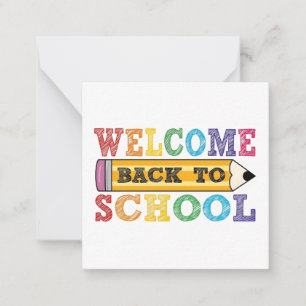 Willkommen zurück zur Schule - Bleistift-Illustrat Mitteilungskarte