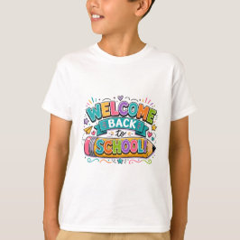 Willkommen zurück zur Schule Bunte Bleistift-Typog T-Shirt