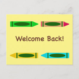 Willkommen zurück zur Schule Custom Colors Crayon Postkarte
