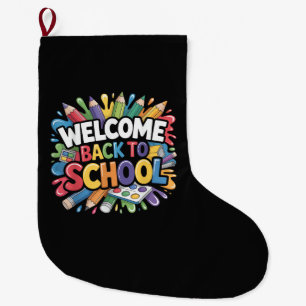Willkommen zurück zur Schule Erster Schultag Lehre Großer Weihnachtsstrumpf