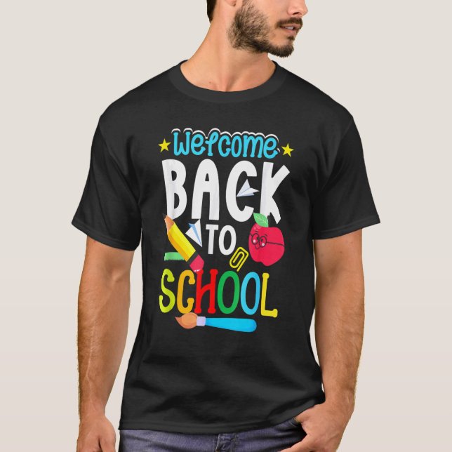 Willkommen zurück zur Schule für Lehrerinnen T-Shirt (Vorderseite)