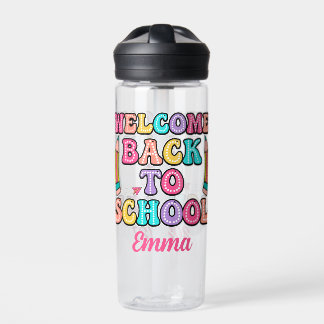 Willkommen zurück zur Schule Groovy Papierflugzeug Trinkflasche