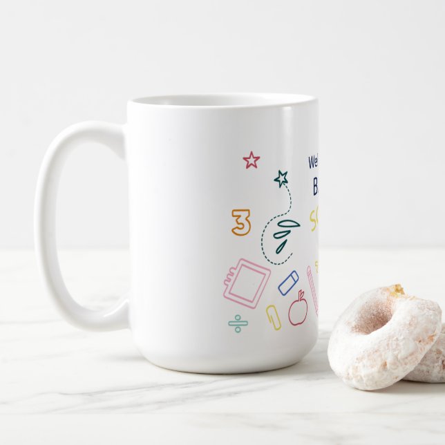 Willkommen zurück zur Schule Kaffeetasse (Mit Donut)