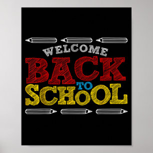 Willkommen zurück zur Schule Kreidetafel Lustig Zu Poster