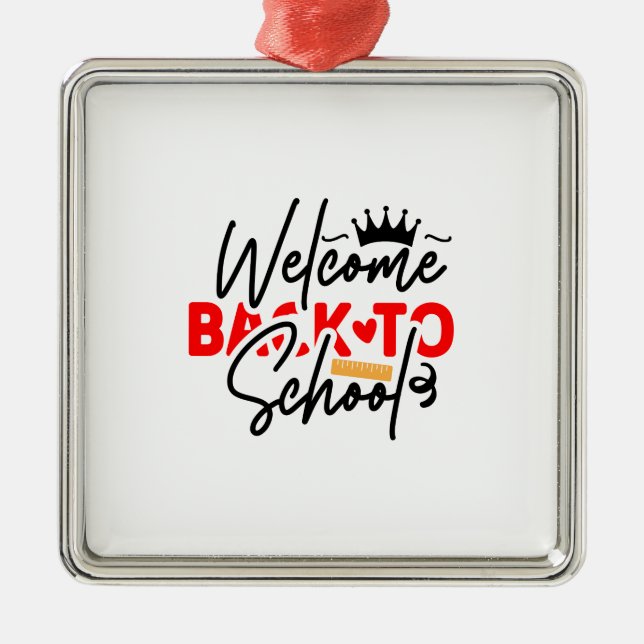 Willkommen zurück zur Schule Ornament Aus Metall (Vorne)