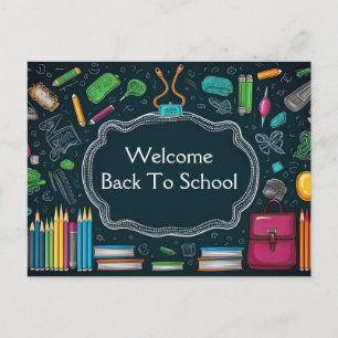 Willkommen zurück zur Schule Postkarte