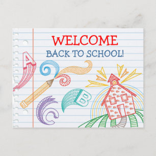 Willkommen zurück zur Schule Postkarte