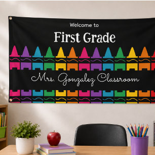 Willkommen zurück zur Schule Regenbogenstift Banner