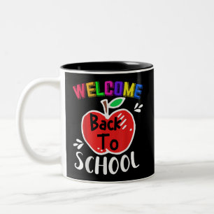 Willkommen Zurück Zur Schule-Shirt Lustige Lehrer  Zweifarbige Tasse
