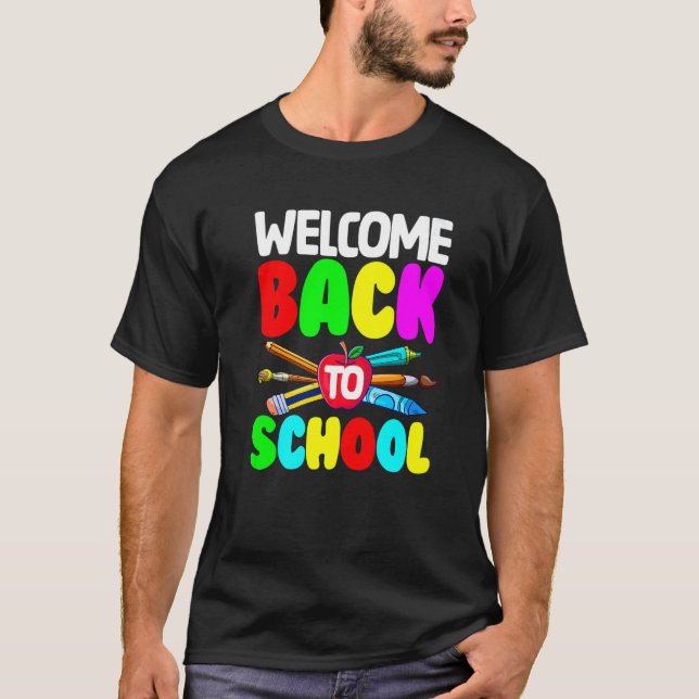 Willkommen zurück zur Schule T-Shirt (Vorderseite)
