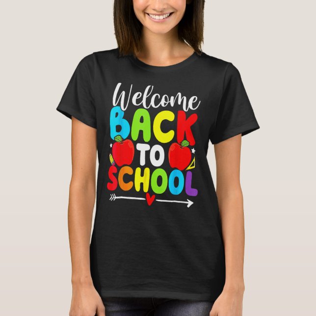 Willkommen zurück zur Schule TShirt Funny Teacher  (Vorderseite)