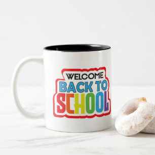Willkommen zurück zur Schule Zweifarbige Tasse