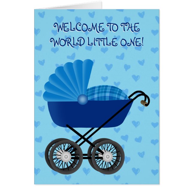 Willkommene Baby Boy - 5" x 7" Grußkarte (Vorne)