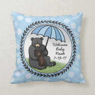 Willkommene Baby-Jungen-Mutter Bear und CUB Kissen