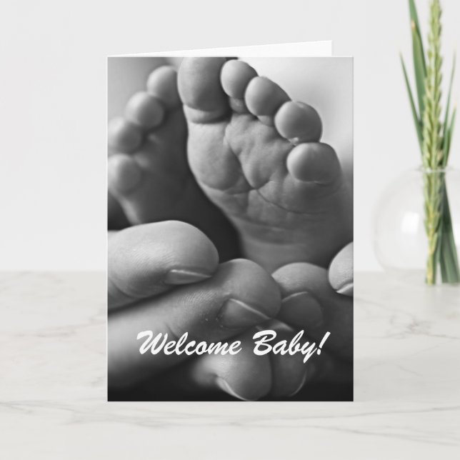 Willkommene Babygrußkarte Karte (Vorderseite)