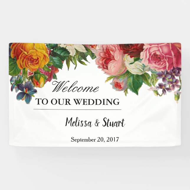 Willkommene Hochzeit der rustikalen Banner (Horizontal)