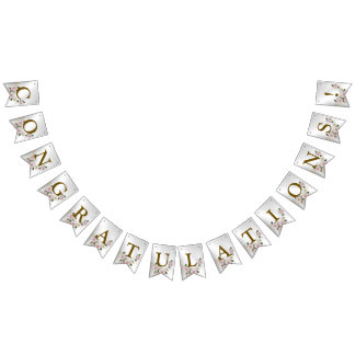 Willkommene Hochzeitsparty Rosa Blütensilber Elega Wimpelkette