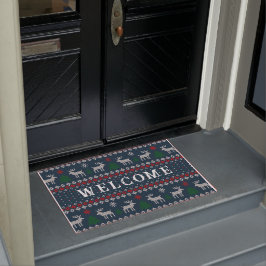Willkommene Imitate Knittern Muster Weihnachtsfami Fußmatte