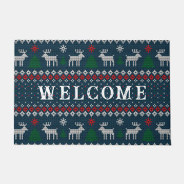Willkommene Imitate Knittern Muster Weihnachtsfami Fußmatte