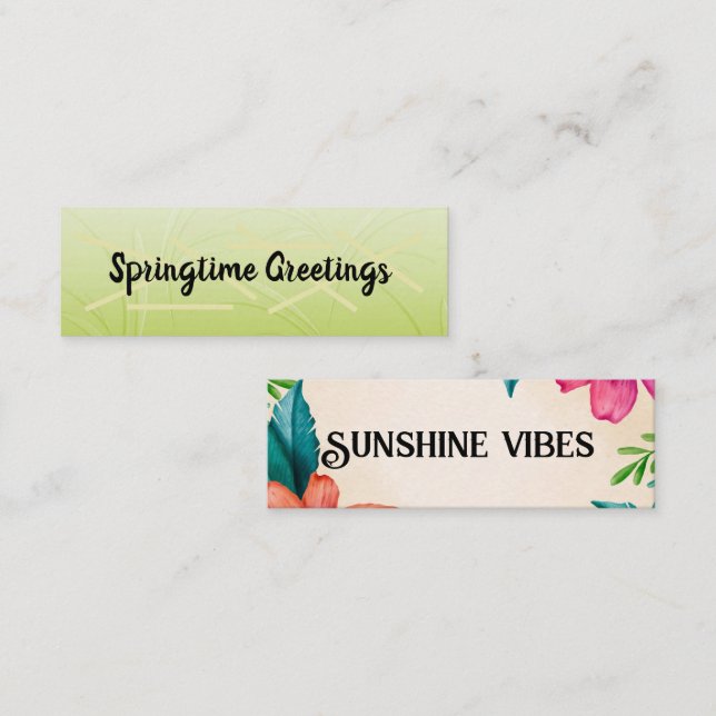 Willkommene kleine Grüße/Springtime Mini Visitenkarte (Vorne/Hinten)
