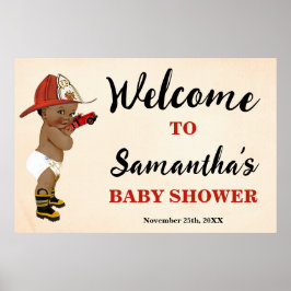 Willkommene kleine OM Firefighter Baby Shower Post Poster