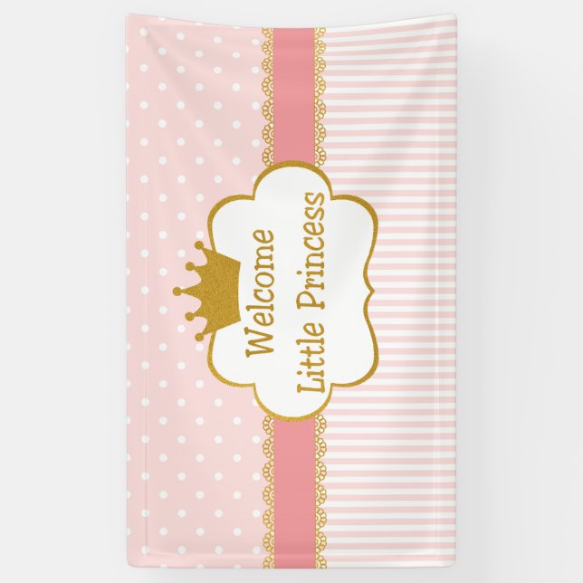 Willkommene kleine Prinzessin Baby Banner (Vertikal)