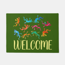 Willkommene Matte der niedlichen Geckoseidechse