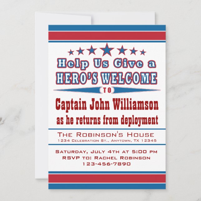 Willkommene militärische Zuhause-Einladung Einladung (Vorderseite)