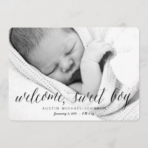 Willkommene süße Foto-Geburts-Mitteilung des Ankündigung