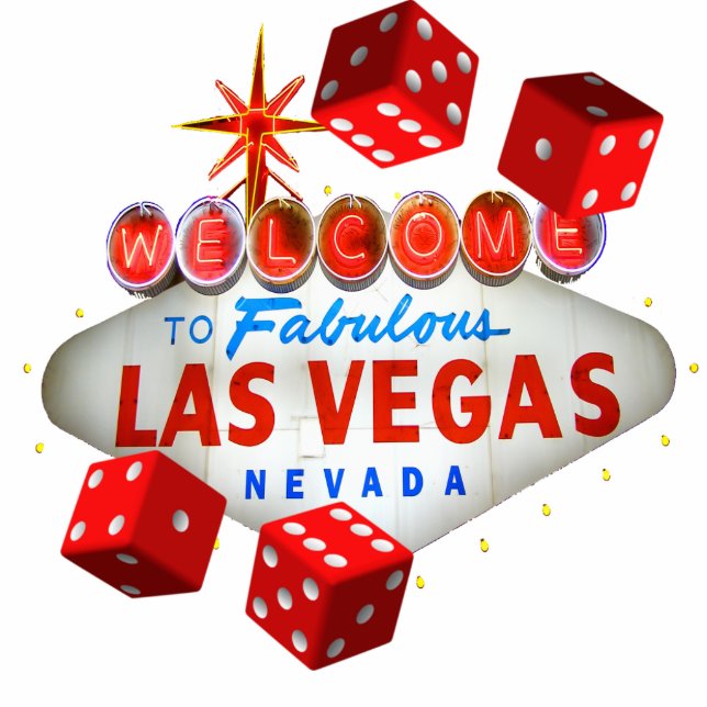 Willkommene Würfel-Las- VegasFoto-Skulptur Freistehende Fotoskulptur (Vorne)