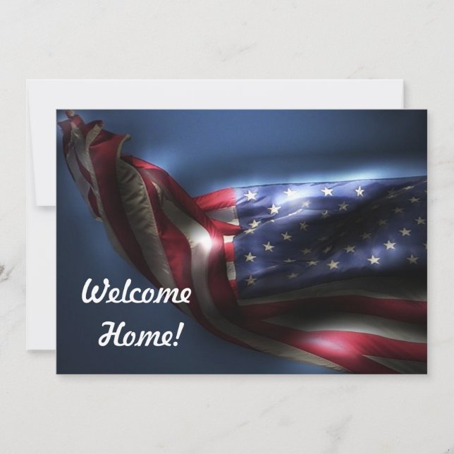 Willkommene Zuhause-Truppen/laden ein! - US-Flagge Einladung (Vorderseite)