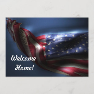 Willkommene Zuhause-Truppen/laden ein! - US-Flagge Einladung