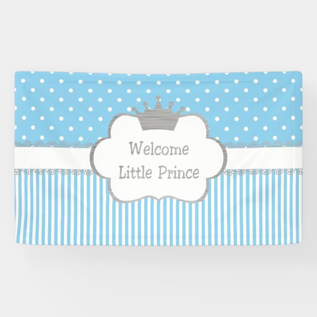 Willkommener kleiner Prinz Banner - Babyparty (Horizontal)