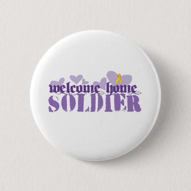 Willkommener Zuhause-Soldat Button (Vorderseite)