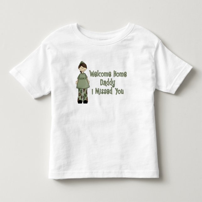 Willkommener Zuhause-Vati (Armee-Tochter) Kleinkind T-shirt (Vorderseite)