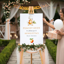 Willkommenerklärung zur Pfirsich-Baby-Party 'Peach