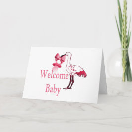Willkommenes Baby-Rosa Karte