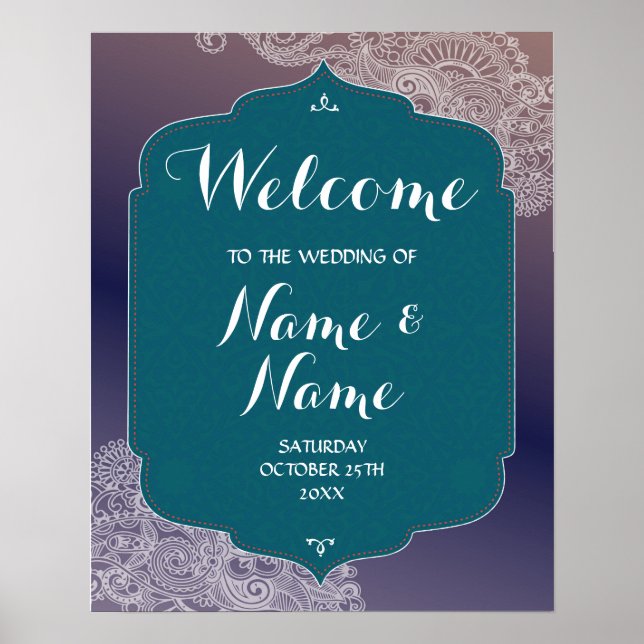 Willkommenes Hochzeitposter Arabian Nights Henna P Poster (Vorne)