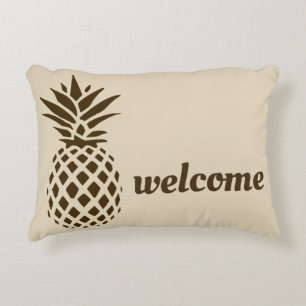 Willkommenes Kissen mit Ananas in Earthtones