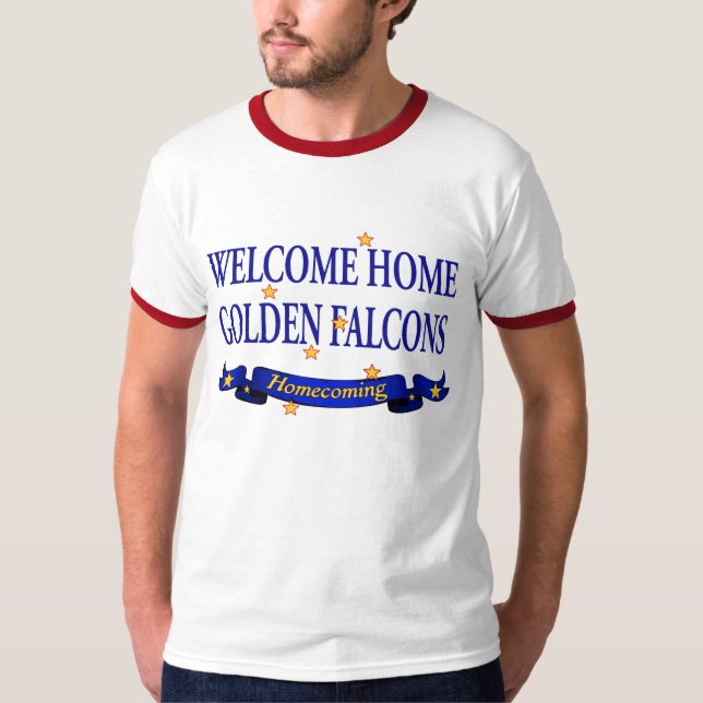 Willkommenes Zuhause-goldene Falken T-Shirt (Vorderseite)