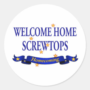 Willkommenes Zuhause Screwtops Runder Aufkleber