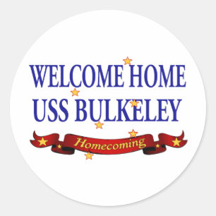 Willkommenes Zuhause USS Bulkeley Runder Aufkleber