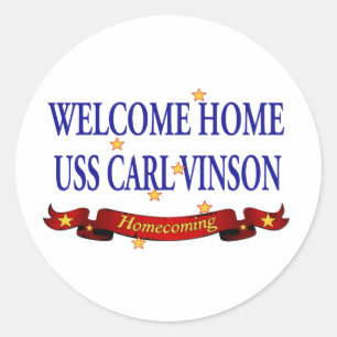 Willkommenes Zuhause USS Carl Vinson Runder Aufkleber
