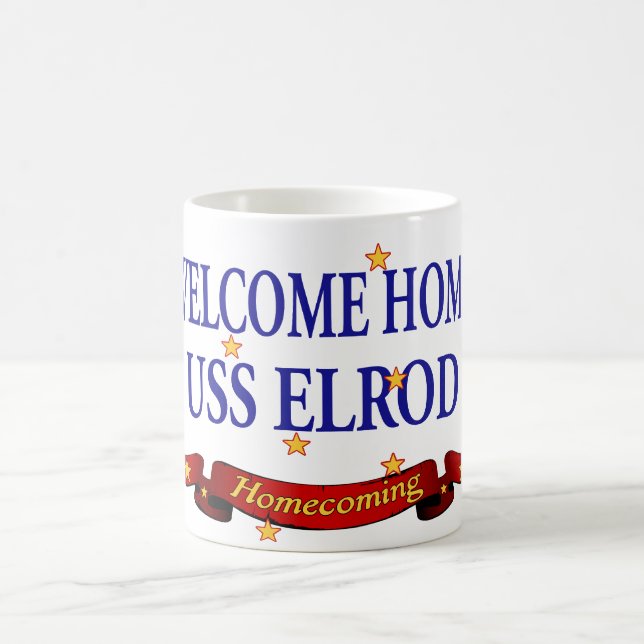 Willkommenes Zuhause USS Elrod Kaffeetasse (Mittel)