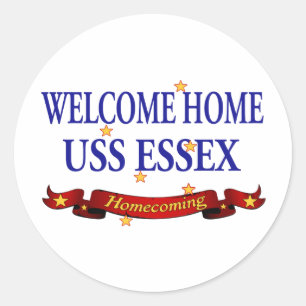 Willkommenes Zuhause USS Essex Runder Aufkleber
