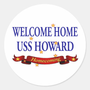 Willkommenes Zuhause USS Howard Runder Aufkleber